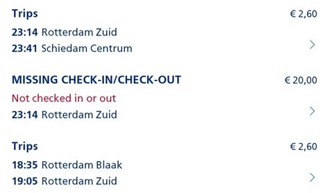 uitcheck gemist